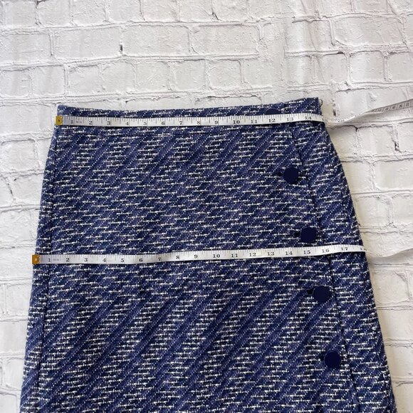 LOFT Outlet  Knit Skirt Women’s Cotton Accent Buttons Zip Close size 6 - Picture 7 of 12